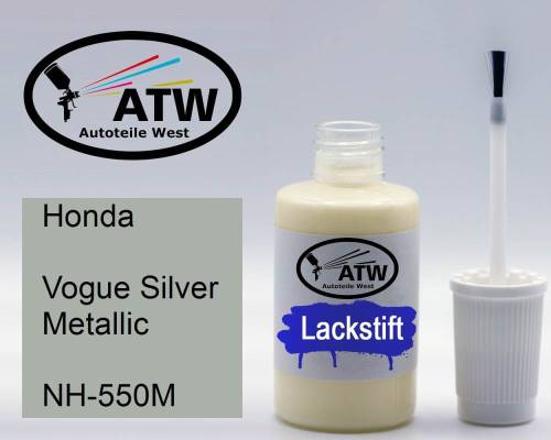 Honda, Vogue Silver Metallic, NH-550M: 20ml Lackstift, von ATW Autoteile West.